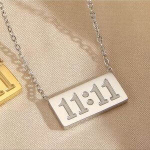 1111 Angel Number Pendant Necklace Lucky Charm Stainless Steel